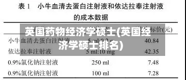 英国药物经济学硕士(英国经济学硕士排名)