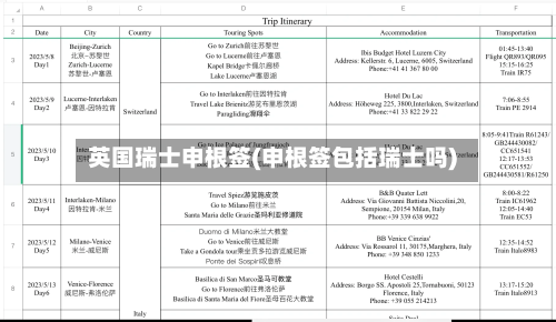英国瑞士申根签(申根签包括瑞士吗)
