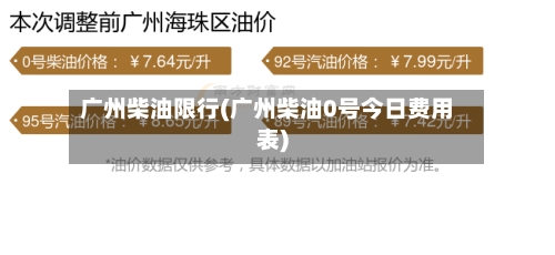 广州柴油限行(广州柴油0号今日费用表)-第2张图片