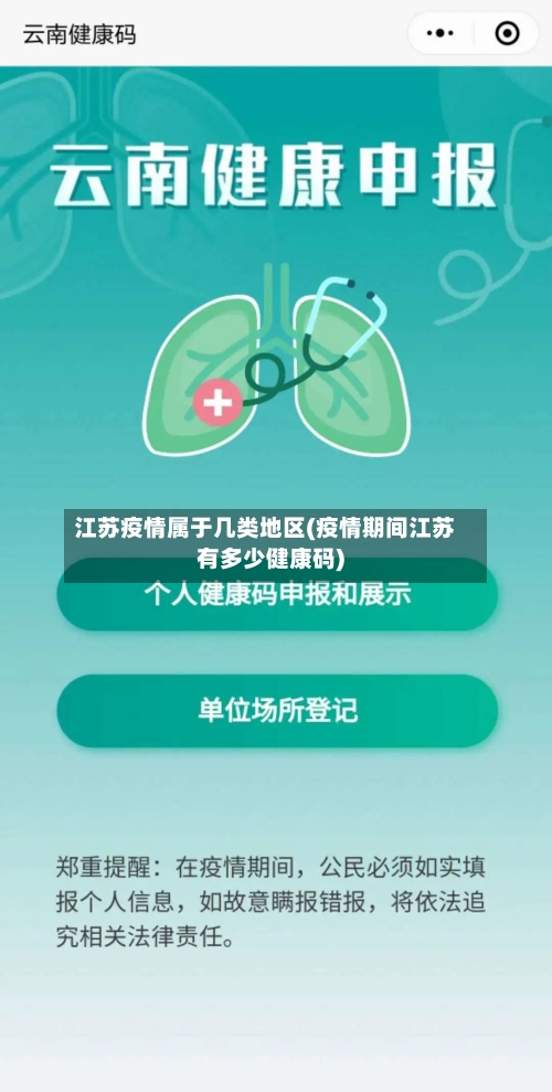 江苏疫情属于几类地区(疫情期间江苏有多少健康码)