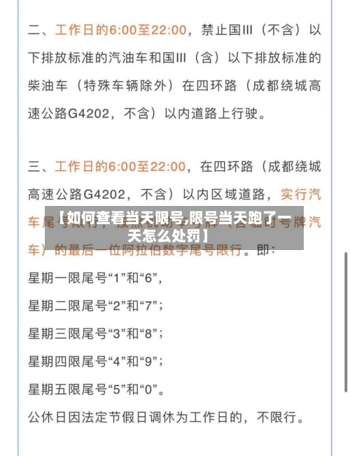 【如何查看当天限号,限号当天跑了一天怎么处罚】