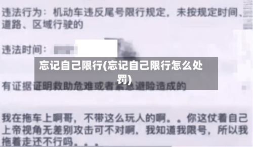 忘记自己限行(忘记自己限行怎么处罚)