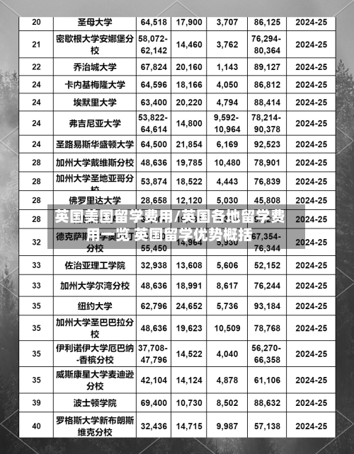 英国美国留学费用/英国各地留学费用一览 英国留学优势概括-第2张图片