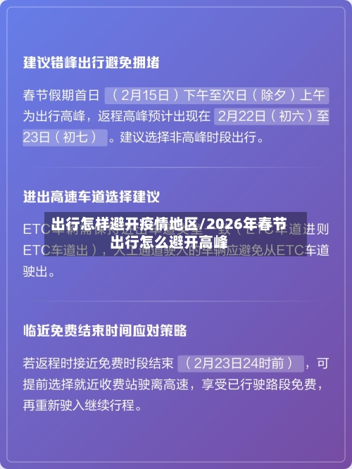 出行怎样避开疫情地区/2026年春节出行怎么避开高峰