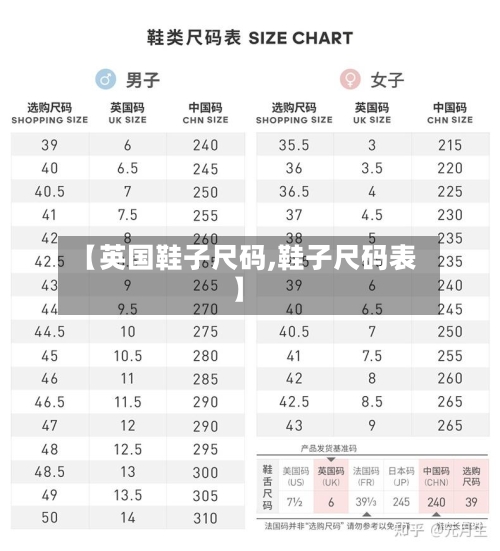 【英国鞋子尺码,鞋子尺码表】