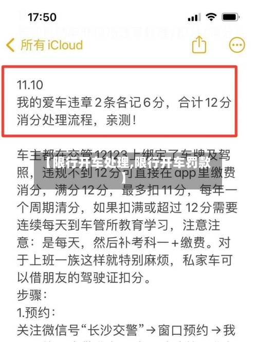 【限行开车处理,限行开车罚款】