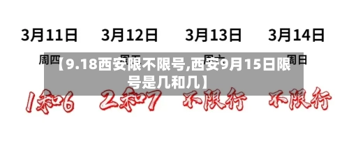 【9.18西安限不限号,西安9月15日限号是几和几】